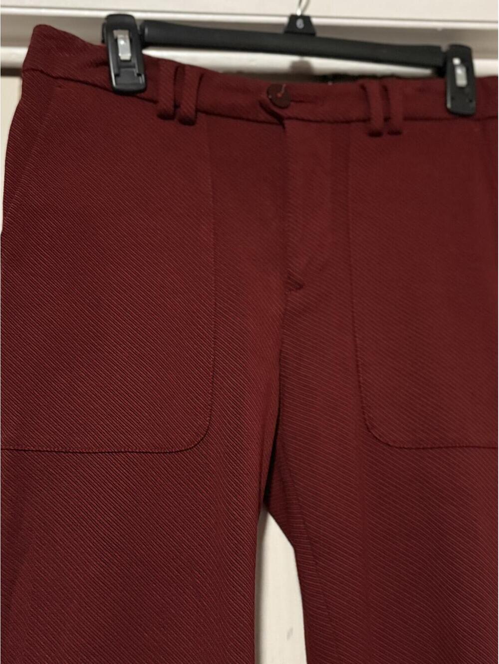 Anthropologie Essential Twill Trouser Wide Leg Pants Retro Chic Workwear - Picture 6 of 8